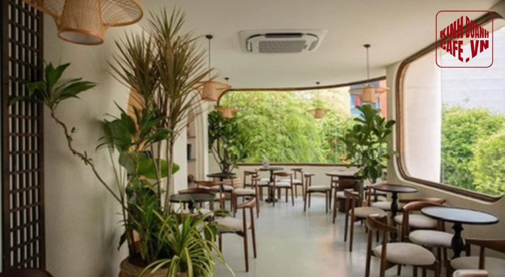 Mẫu thiết kế quán cafe gần gũi thiên nhiên, không gian mở