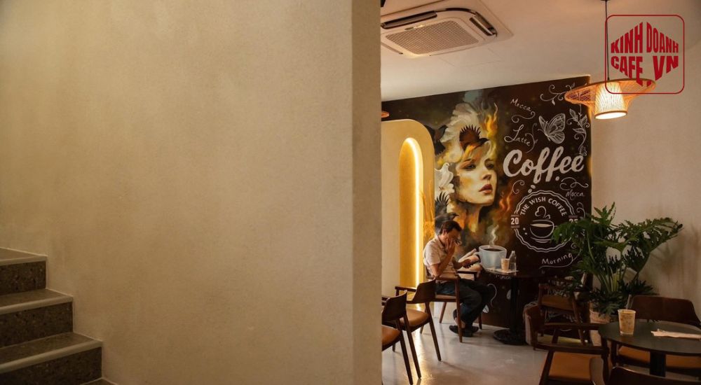 Mẫu thiết kế quán cafe nghệ thuật với tranh tường độc đáo