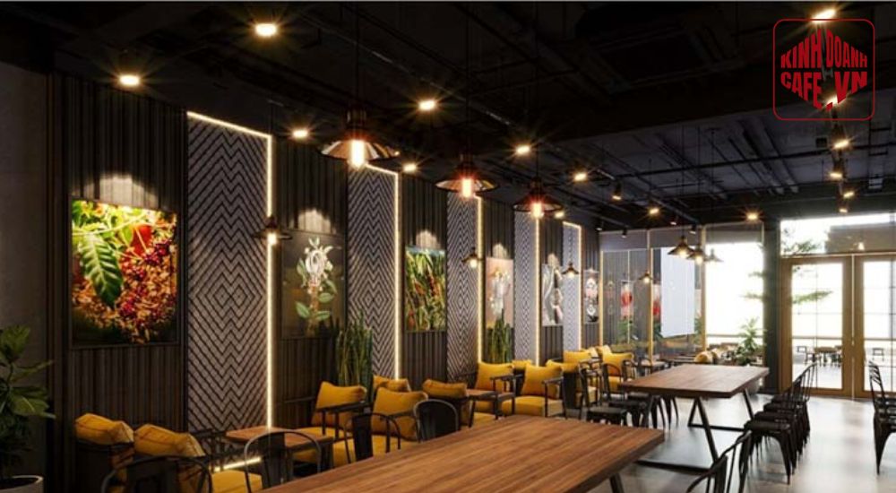 Đèn trang trí quán cafe phong cách công nghiệp mạnh mẽ