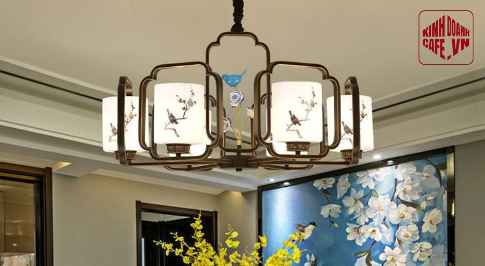 Đèn trang trí quán cafe phong cách Indochine sang trọng