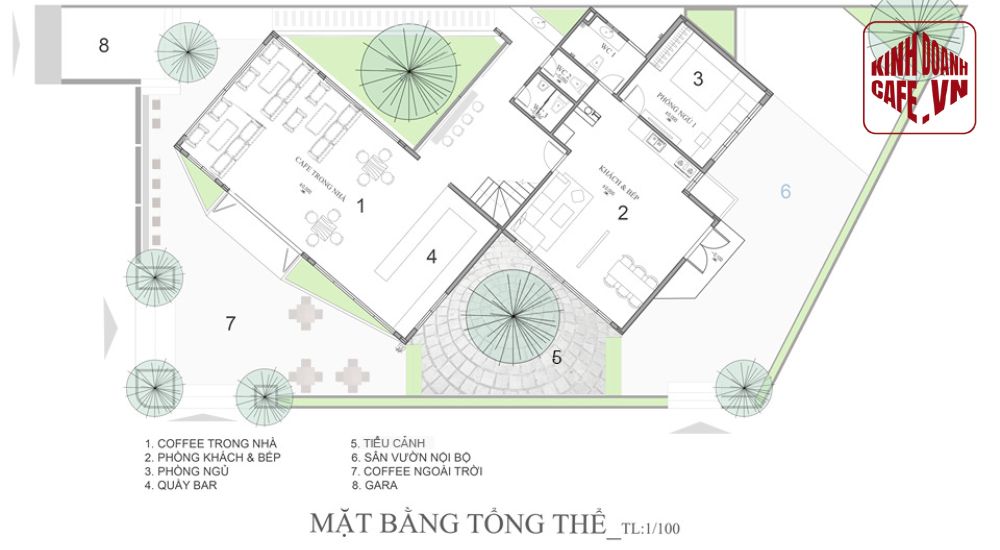 Bản vẽ thiết kế quán cà phê sân vườn là nền tảng kinh doanh hiệu quả và bền vững