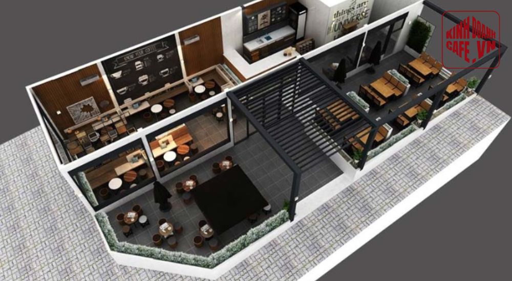 Phong cách công nghiệp tạo cá tính mạnh cho mô hình quán cà phê sân vườn hiện đại