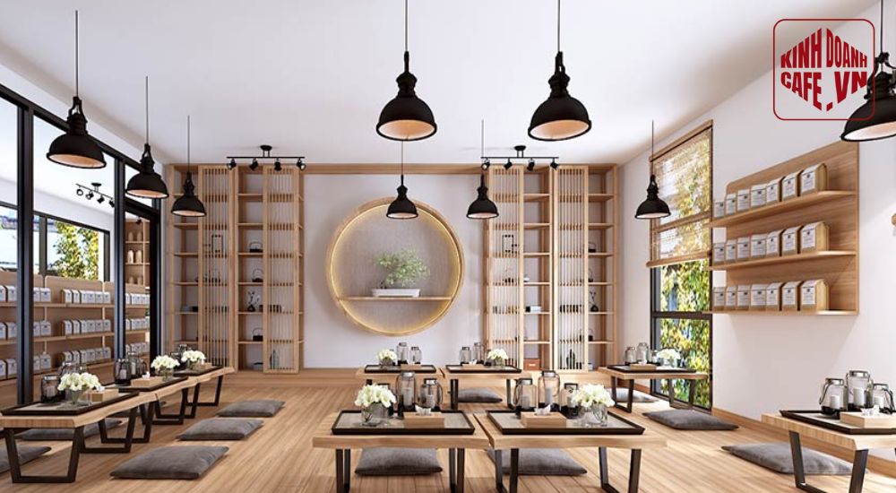 Phong cách Nhật Bản mang đến sự cân bằng và yên tĩnh cho thiết kế quán cà phê sân vườn