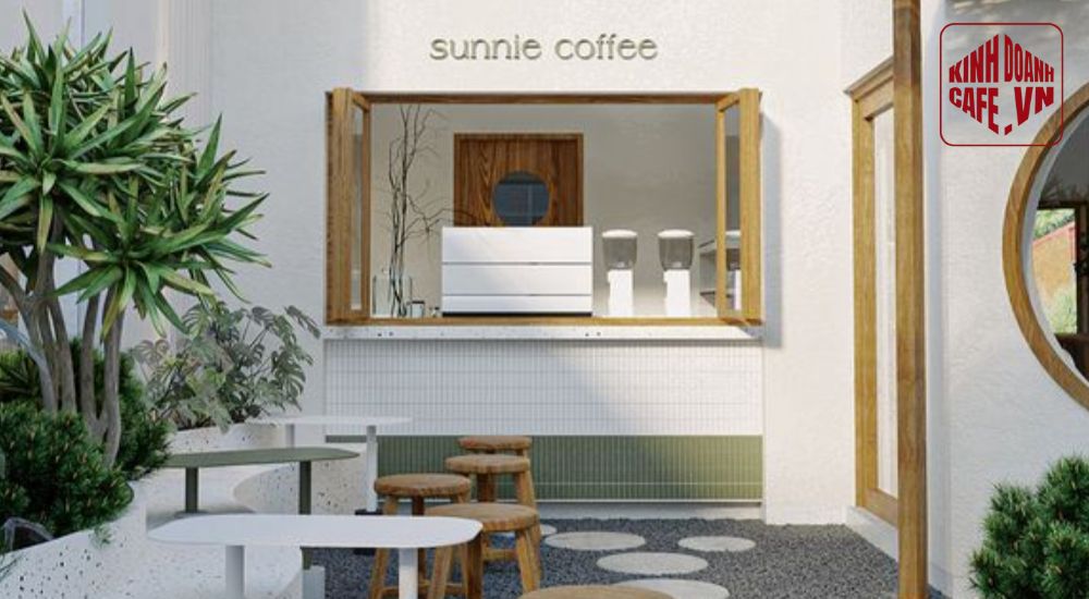 Phong cách tối giản giúp mô hình quán cafe nhỏ đẹp hiện đại, gọn gàng