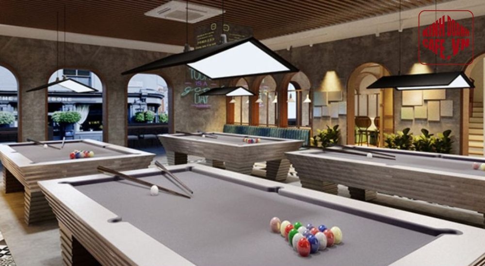 Mẫu thiết kế quán bida cafe theo phong cách Industrial