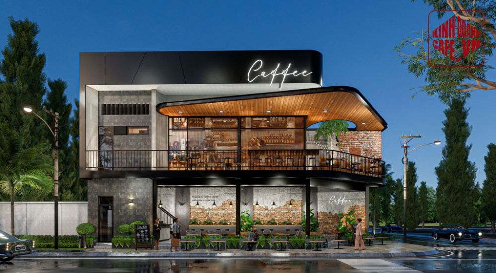 Quán cafe góc phố phong cách đương đại sang trọng
