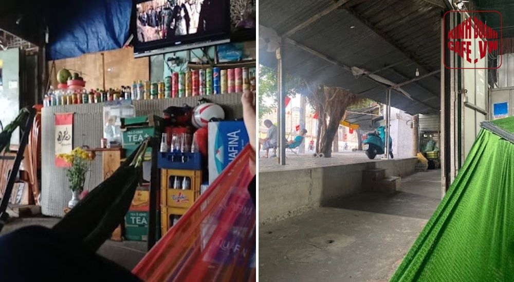 Không gian mở và thư giãn tại cafe võng Bãi Xe Home