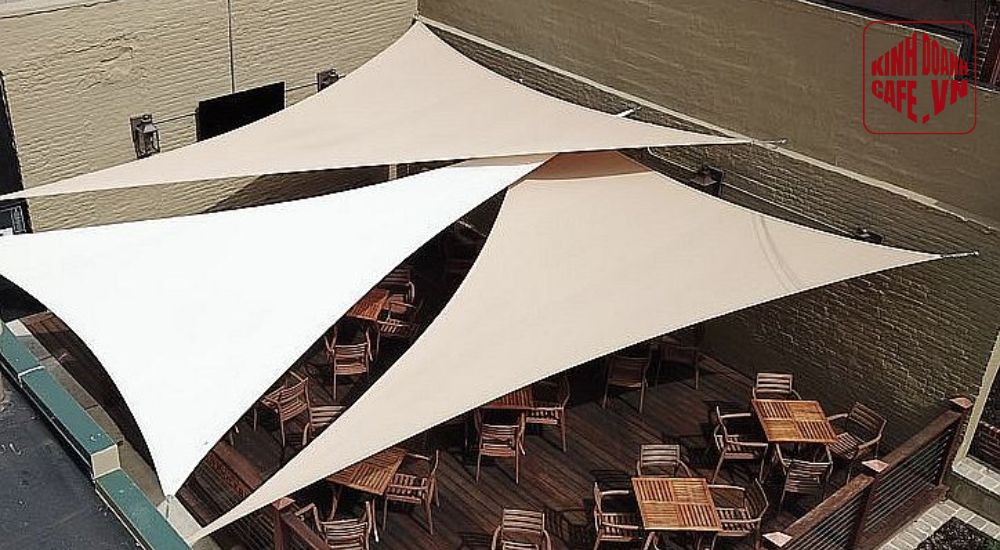 Mái bạt căng ổn định cho khu vực ngoài trời rộng