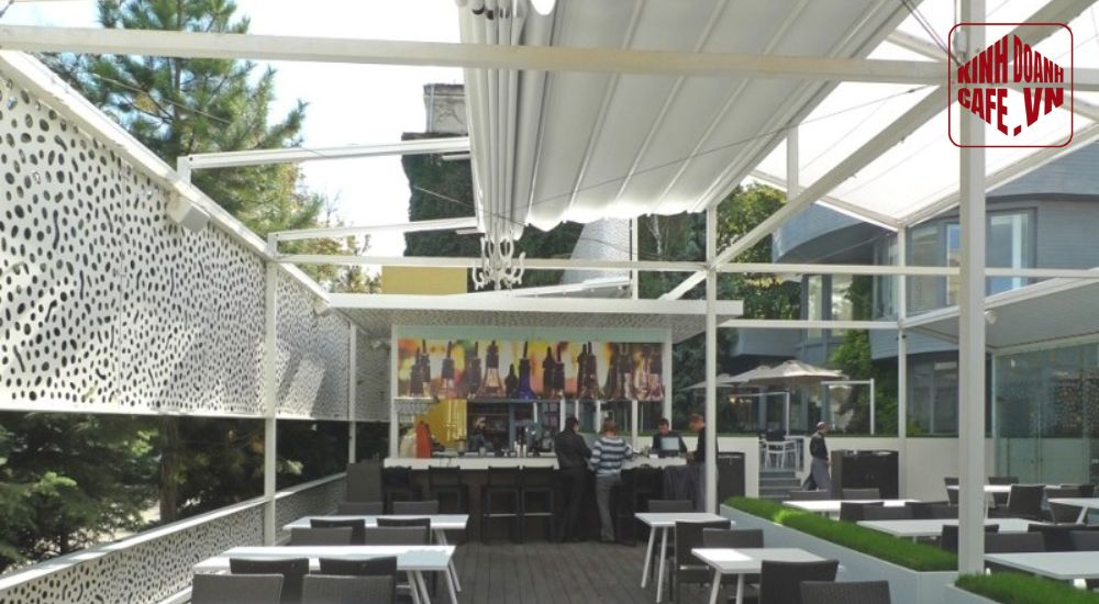 Mái xếp quán cà phê đơn giản, tinh tế