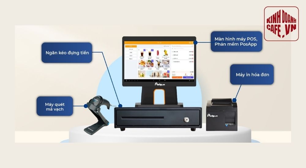 PosApp D3 – Máy POS quầy màn hình lớn, thao tác trực quan 