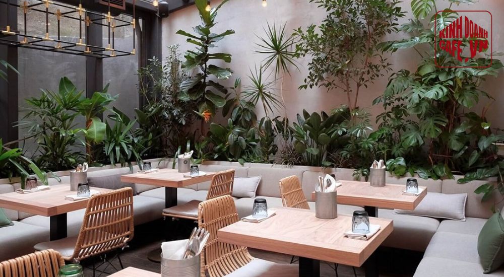 Phong cách Scandinavian giúp quán cafe cây xanh trở nên thoáng đãng và hiện đại