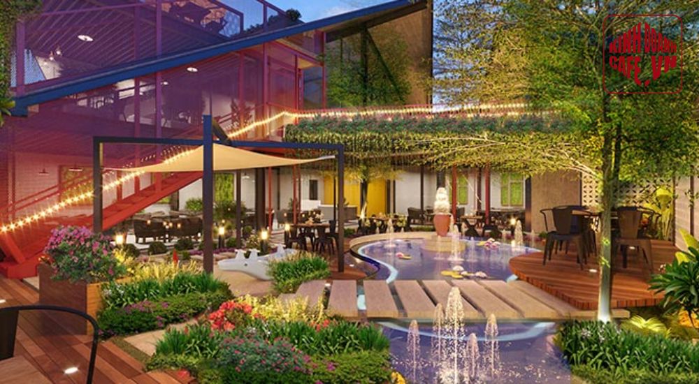 Cafe sân vườn kết hợp khu vui chơi