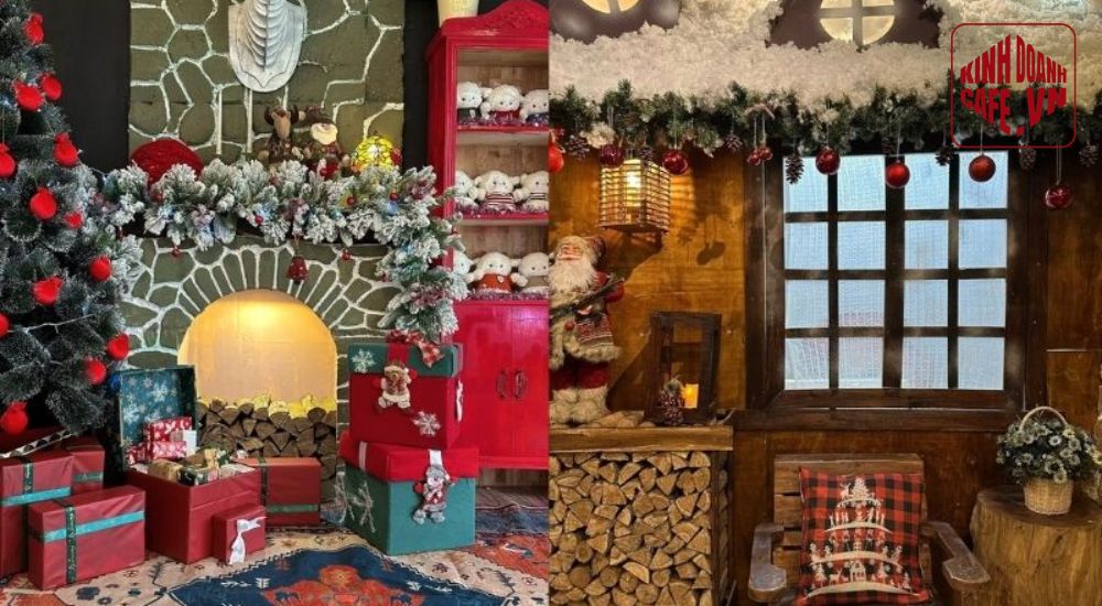 MỘT KHẼ CHẠM Coffee & Tea – Quán cafe trang trí Noel tối giản tinh tế cho ngày lễ