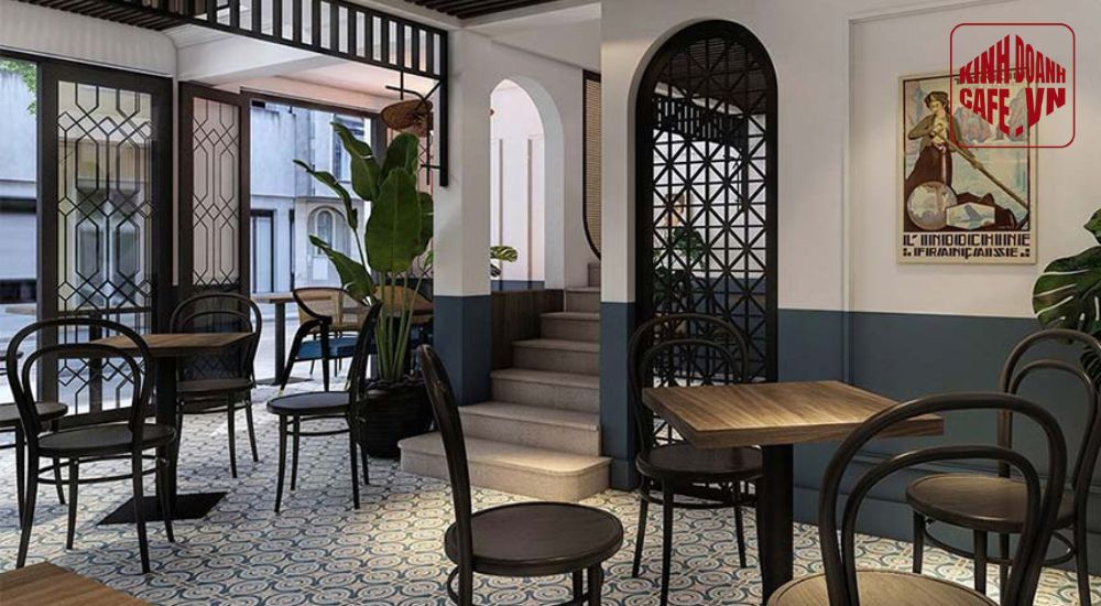 Phong cách Indochine tạo không gian hoài niệm sang trọng và khác biệt cho quán cafe
