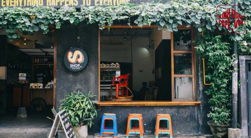 Thiết kế quán cafe mặt tiền 4m phong cách tối giản