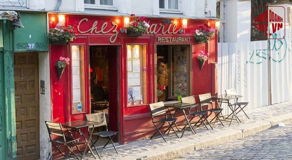 Thiết kế quán cafe nhỏ đẹp mặt tiền 4m theo phong cách kiểu Pháp