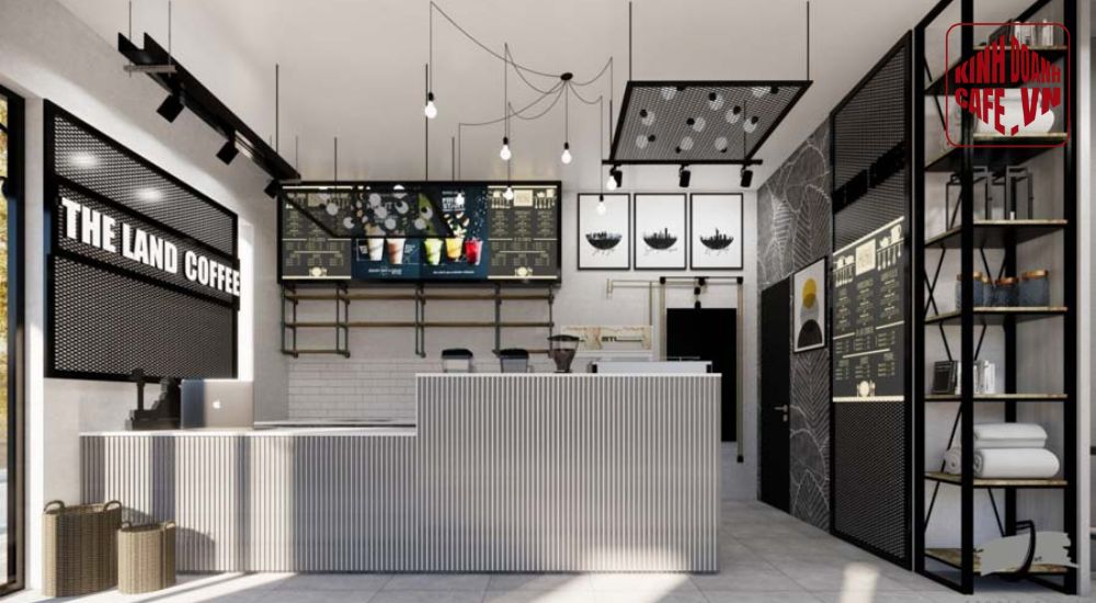 Phong cách hiện đại giúp thiết kế quán cafe mặt tiền 5m trẻ trung và bắt kịp xu hướng