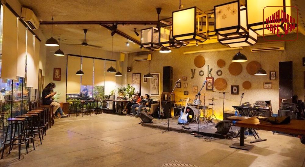 Thiết kế quán cafe nhỏ mô hình acoustic với không gian trang trí quán cafe hài hòa