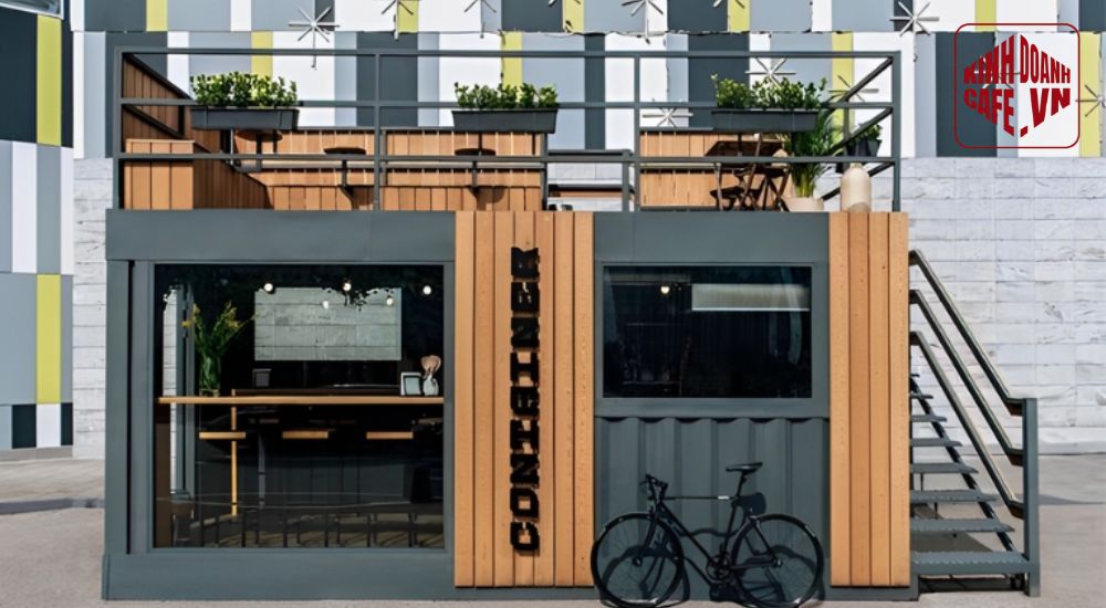 Cafe container khung thép tiền chế linh hoạt, dễ di chuyển và thu hút khách