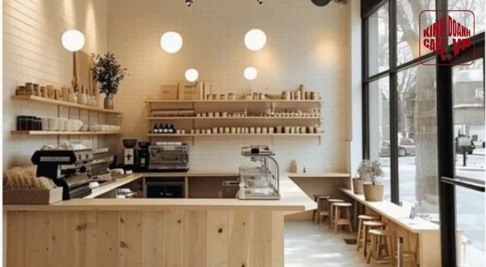 Quầy bar kiểu chữ U sẽ giúp quán tối ưu không gian hiệu quả 